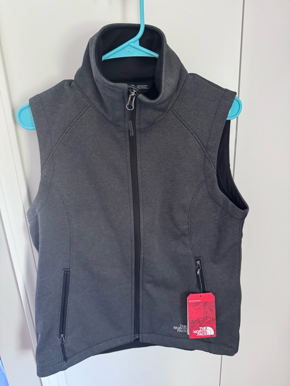 The North Face Black Fleece Vest with Teal Lining